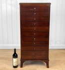 Antique Traditional Mahogany 11-drawer Sheet Music File Cabinet