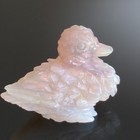Hand Carved Opal Duck Figurine Miniature Bird Carving Gemstone Pocket Totem