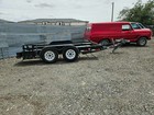 1995 Pj Open Pit Car Equipment Trailer Hauler  Tool Box Ramps   Surge Brakes  