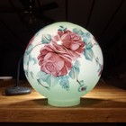 Antique Hand Painted Roses Vintage Electric Oil Lamp Light Shade Gwtw Globe