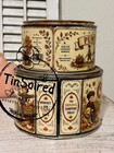Primitive Fall Pumpkin Patch Campfire Marshmallow Tins Set Of 2 Handmade Rustic