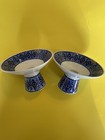 Vintage Arabia Finland Antica Vintage  Candle Holders Cobalt Blue 2 Pieces