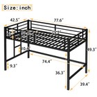 Twin Size Low Loft Metal Bed W easy Climbing Ladder   Guardrails For Kids black 