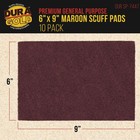 10 Dura-gold 6  X 9  Maroon General Purpose Scuff Pads  Sanding Surface Auto Car