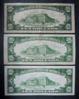  lot Of 3 Different  1934  10 Notes   Yellow  Blue And Green Seals   Free S h
