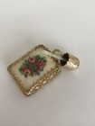 Vintage Miniature Floral Petit Point Glass Fragrance Perfume Bottle Filigree