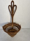 Vintage Woven Wicker Wall Pocket Basket Boho Hanging Basket