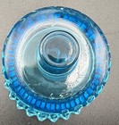 Vintage Homco Light Blue Glass Votive Peg Cup Diamond Cut Candle Holder