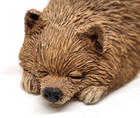 Sandicast Sleeping Pomeranian Dog Figurine 3  Made In Usa