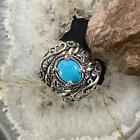 Carolyn Pollack Sterling Silver Oval Turquoise Decorated Shield Ring Size10 25