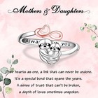 925 Sterling Silver Sloth Mother-child Ring For Women Adjustable Sloth Mother Da