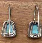 Vintage Southwestern Sterling Silver Trapezoid Turquoise Dangle Earrings