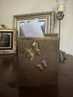 Vintage Hollywood Regency Gold Butterfly Tissue Box Cover Mcm Metal Square 3d