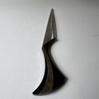 Vintage Modernist Letter Opener Dual Blade Black Silver Handle Desk Tool