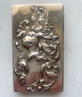 Antique American Victorian Sterling Silver Card Case- Embossed Design-knight