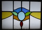 Pretty Abstract Old English Leaded Stained Glass Window 22  X 17 