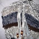 Boho Vintage Womans Hand Made All Leather Top In Neutral Stripes