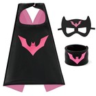 Kids Dress Up Capes And Masks Set  Kids Costume For Party Favor Rose Pink