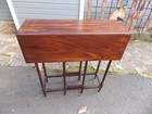Petite Size Mahogany Double Drop Leaf Gateleg Table Turned Post Legs 0 S h