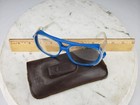 Vintage J a Z87 Rare Blue Clear Safety Glasses 5-1 2  Side Shield Plastic 4200