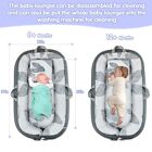 Blufeish Baby Lounger With Fitness Rack W 4 Toys Breathable Soft 100  Cotton New