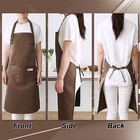 1-5 Pcs Adjustable Bib Aprons W  3 Pockets Cotton Cooking Apron For Women   Men