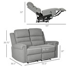 Modern Loveseat Recliner Sofa 2 Seater Couch With Thick Foan Gray