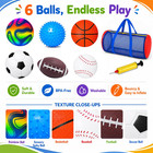 Sports Balls For Toddlers 1-3  6 Pack Toddler Ball Set With Bag   Pump  Soccer B