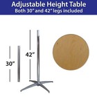 Wood Round Bistro Table 30in Adjustable Height Restaurant Cafe Cocktail Event