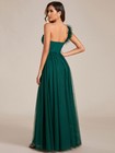 Sweetheart Neckline One Shoulder With Floral Tulle High Slit Bridesmaid Dress