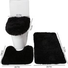 3pc Black Bathroom Rug Set Non Slip Bath Mat Contour Toilet Lid Cover Soft