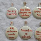 Vintage 1960 s Avis  we Try Harder  Fold Over Tab Pin Buttons Lot Of 7 Unique