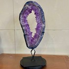 15 07lb Natural Amethyst Hole Quartz Cluster Crystal Coarse Slice Pecimen