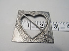 Vintage  Don Drumm Pewter Heart Large Signed  Brooch Pin