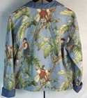 Vintage Rit Z Rag Monkey Jungle Print Denim Jacket Cropped Novelty