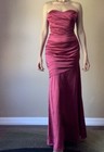 Davids Bridal Strapless Corset Bridesmaids Ruched Satin Ball Gown Dress 6 Fits 4