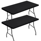6 Ft Plastic Folding Table Cloth For Indoor outdoor Dining   Partiesf
