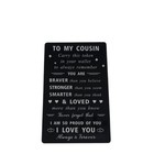 Engraved Cousin Insert Card  Carry My Love   Encouragement Always In Your Wallet