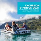 Intex Excursion 5 Inflatable Fishing Boat Set With Transom Mount Trolling Motor