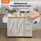 Vevor 45 3  Kitchen Island Cart Rolling Storage Cabinet Cart With Drawer   Rack
