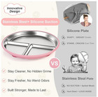 Stainless Steel Toddler Plates Silicone Suction 3 Packs Non-slip Baby Plates div