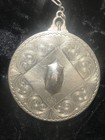 Antique Vintage Silver Tone Art Deco Engraved Powder Compact Beautiful Filigree
