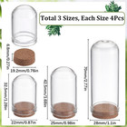 Sunnyclue 12pcs Cloche Bell Jar Display Case Glass Display Dome With Wood Base 1