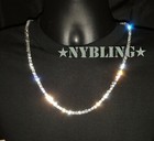 14k Gold Silver Plated Tennis Chain Choker Iced Cz Hip Hop Necklace 5mm Jewelry