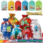 Christmas Gift Bags With Gift Tags  30 Holiday Wrapping Bags   30 Gift Card Tags