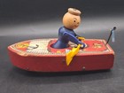 Vintage 1952 Fisher Price  730  Racing Rowboat Wood Pull Toy Working