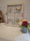 Old Wood 4 Pane Window Sash With Shabby Design  Pink And White