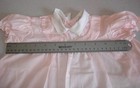 Vintage Infants  Easy Fit Light Pink   White Dress Lace Trim   Floral Embroidery