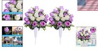 Set Of 2 Artificial Cemetery Flowers With Vase grave Memorial Flowers artificial
