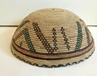 Hausa Nigeria Native Tribal Woven Coiled  Basket Geometric Abstract Design
